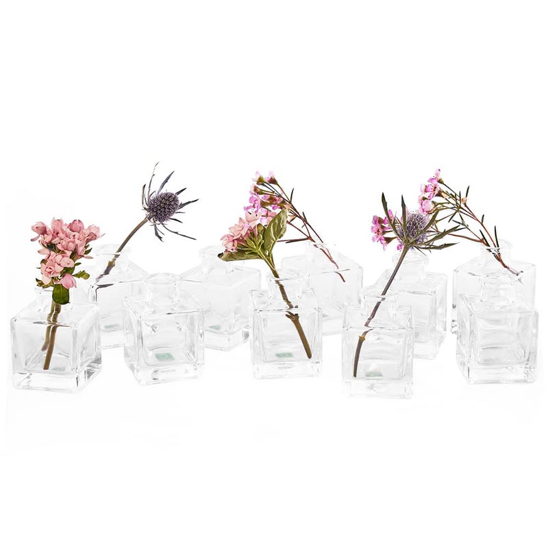 CHIVE â€˜Loftâ€™ Small Mini Flower Vases - Clear Glass Bud Vases, Set of 10 - Cute Vintage Rustic Centerpieces for Wedding, Events & Home - Premium Quality, Designed to Last - Image 3
